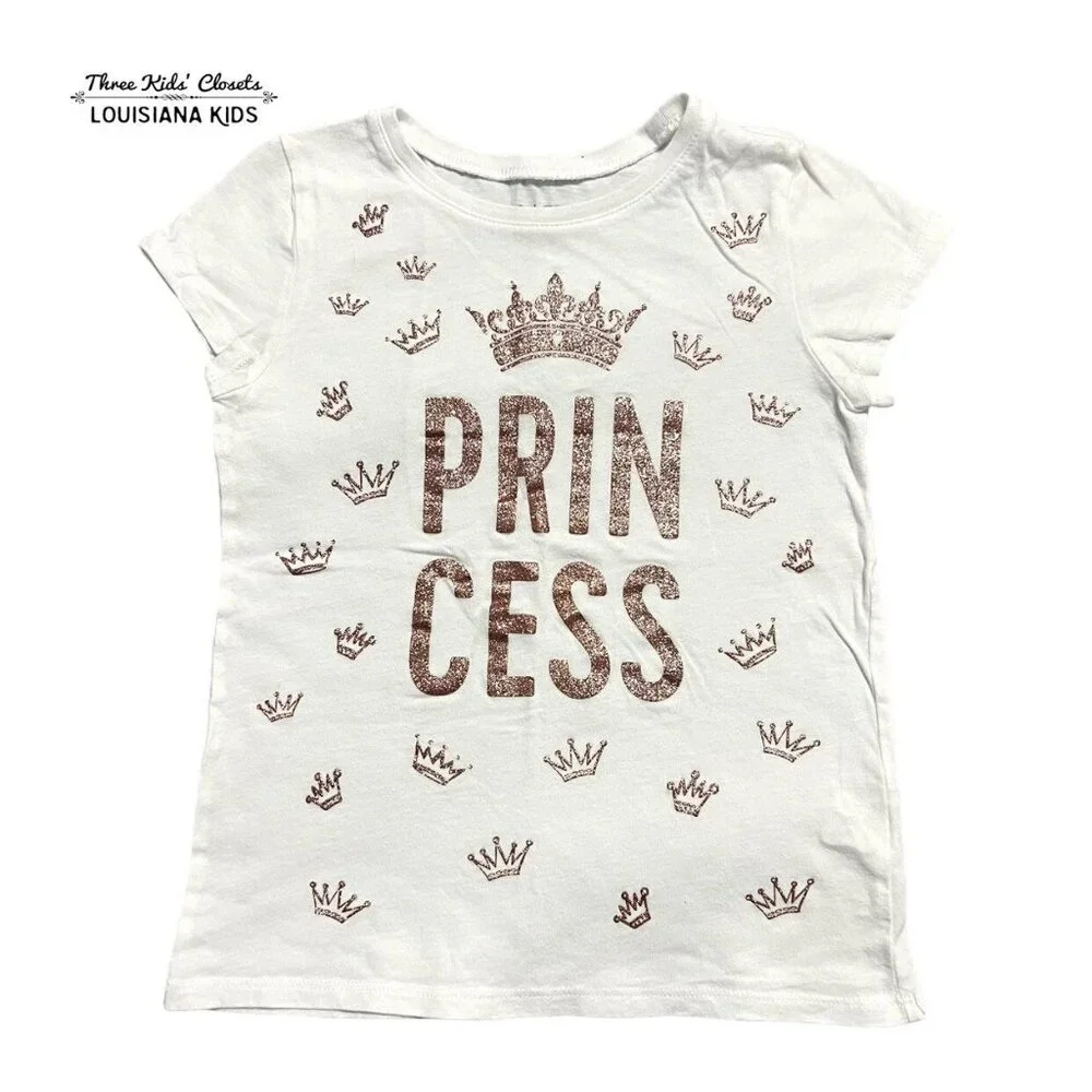 Children's Place 7-8Y Sparkly Princess Crown Shirt